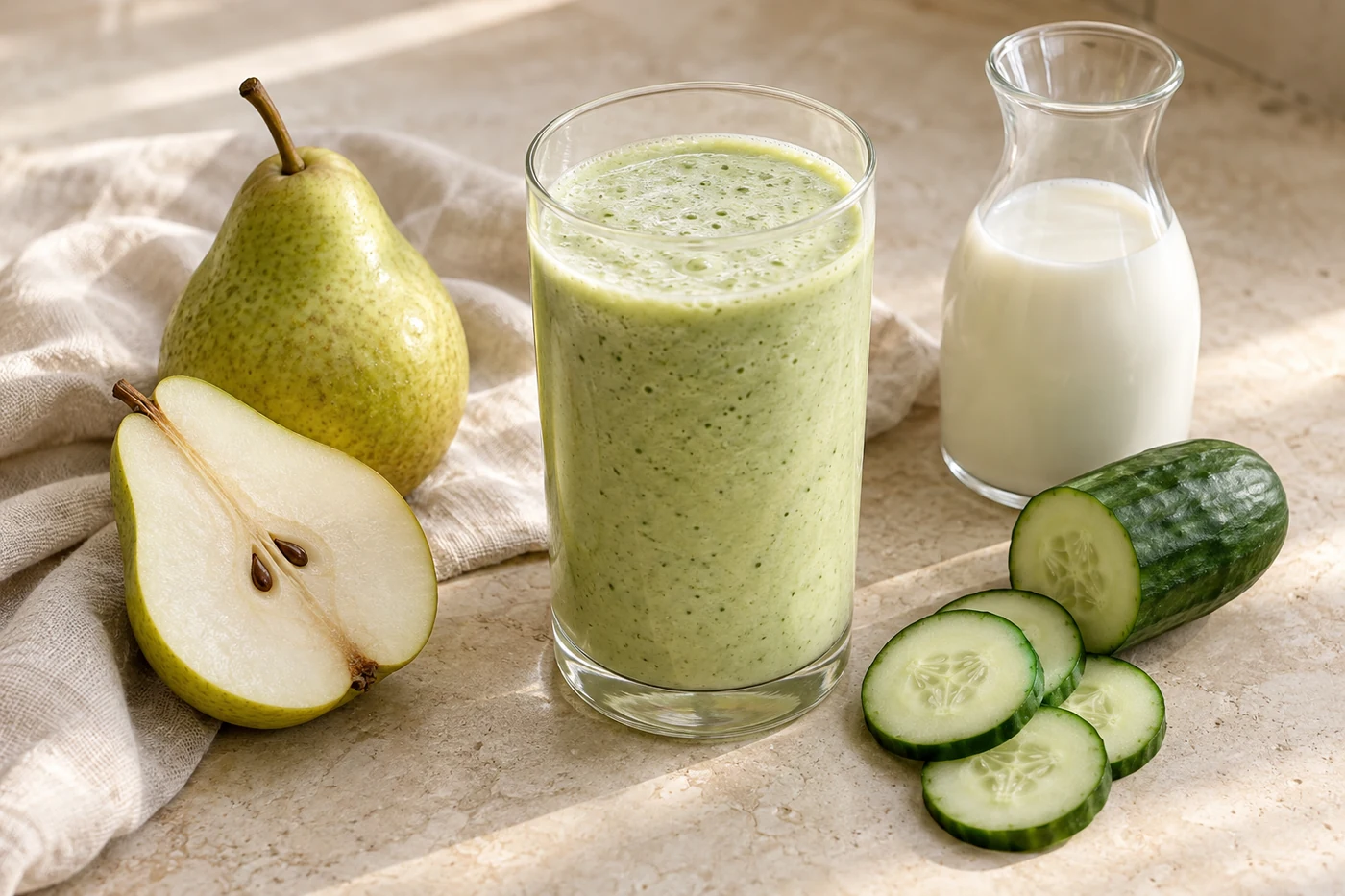 Pear Cucumber Kefir Skin Glow Smoothie