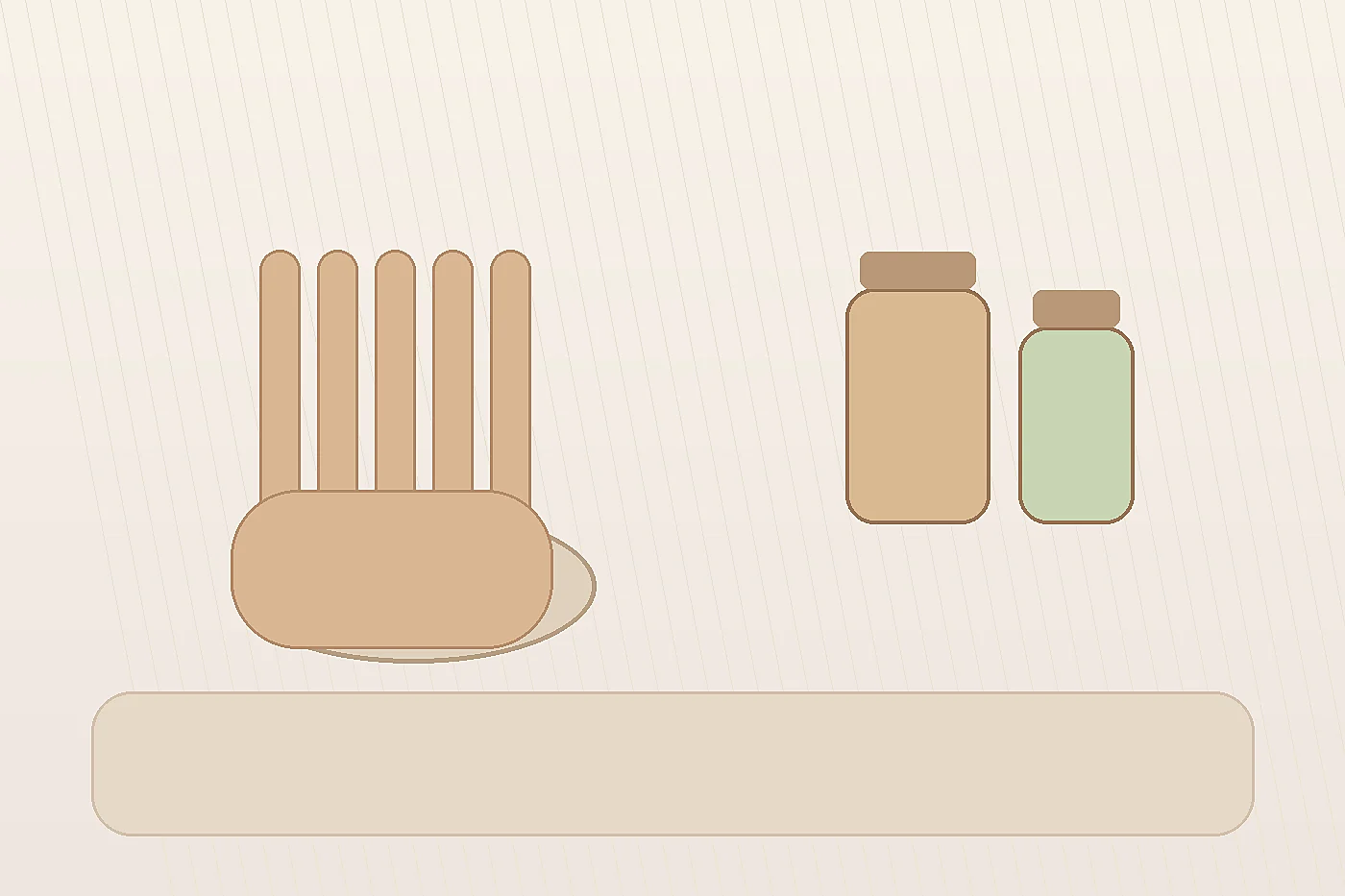 Gentle hand care still life with cream cuticle oil and soft towel