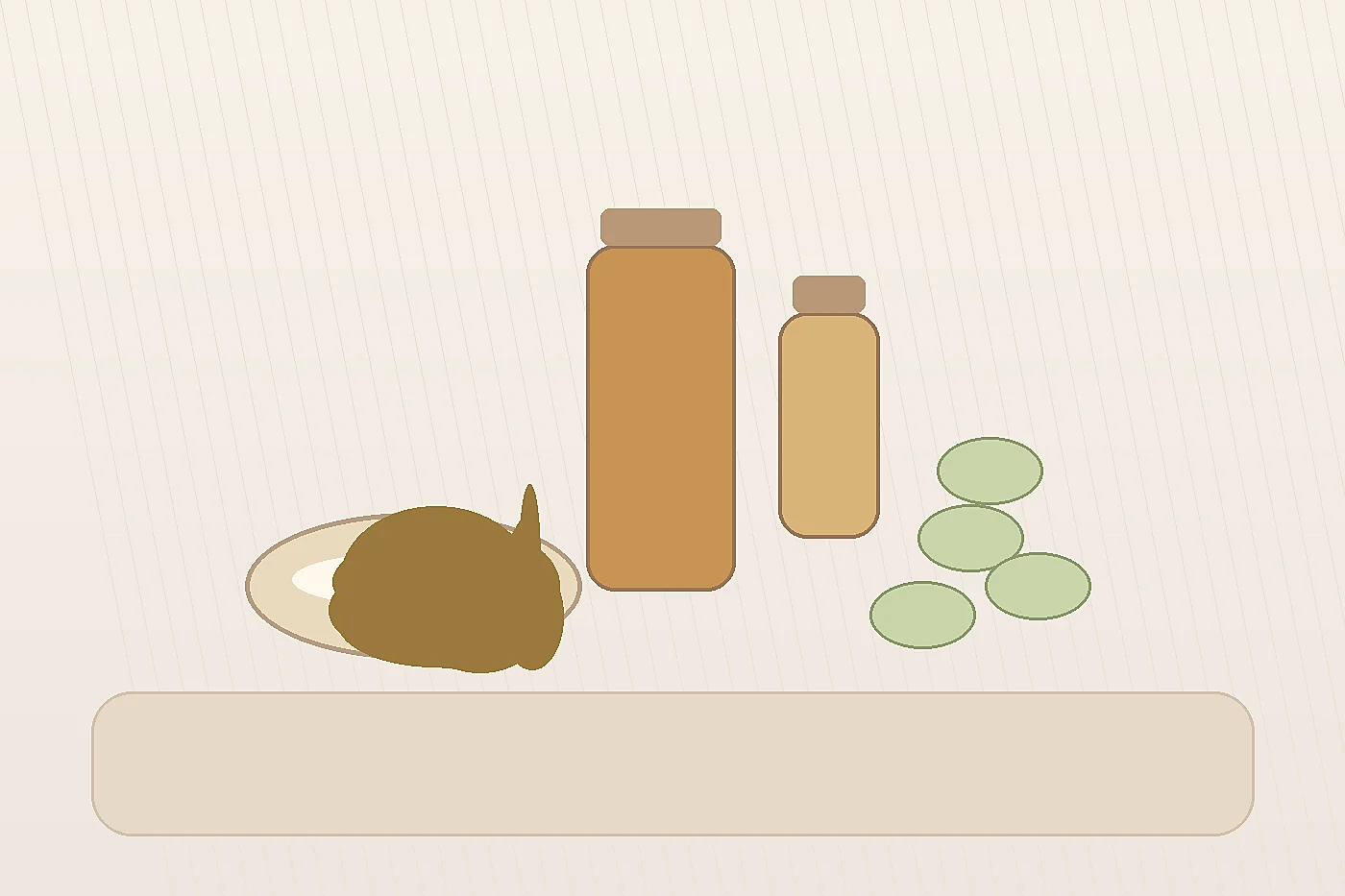 Marula oil in amber bottles with marula fruit inspired still life