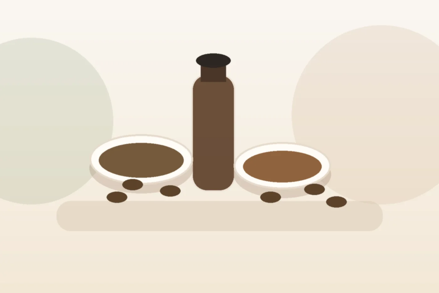 Prickly pear seed oil in an amber bottle with seeds on beige linen