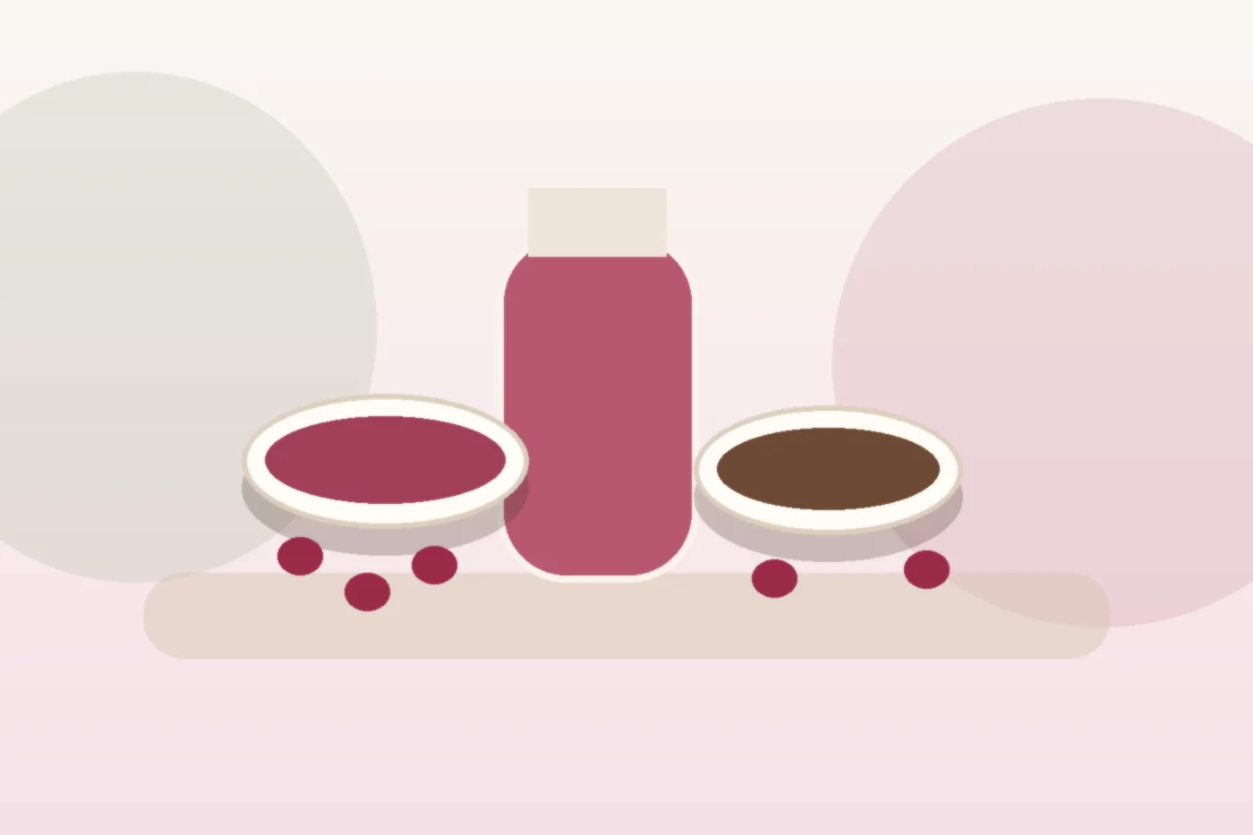 Raspberry Cocoa Flax Soft-Glow Smoothie still life with ingredients