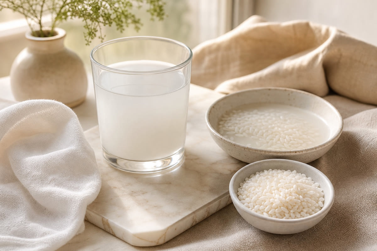 Creamy rice milk smoothing face mask for mature skin