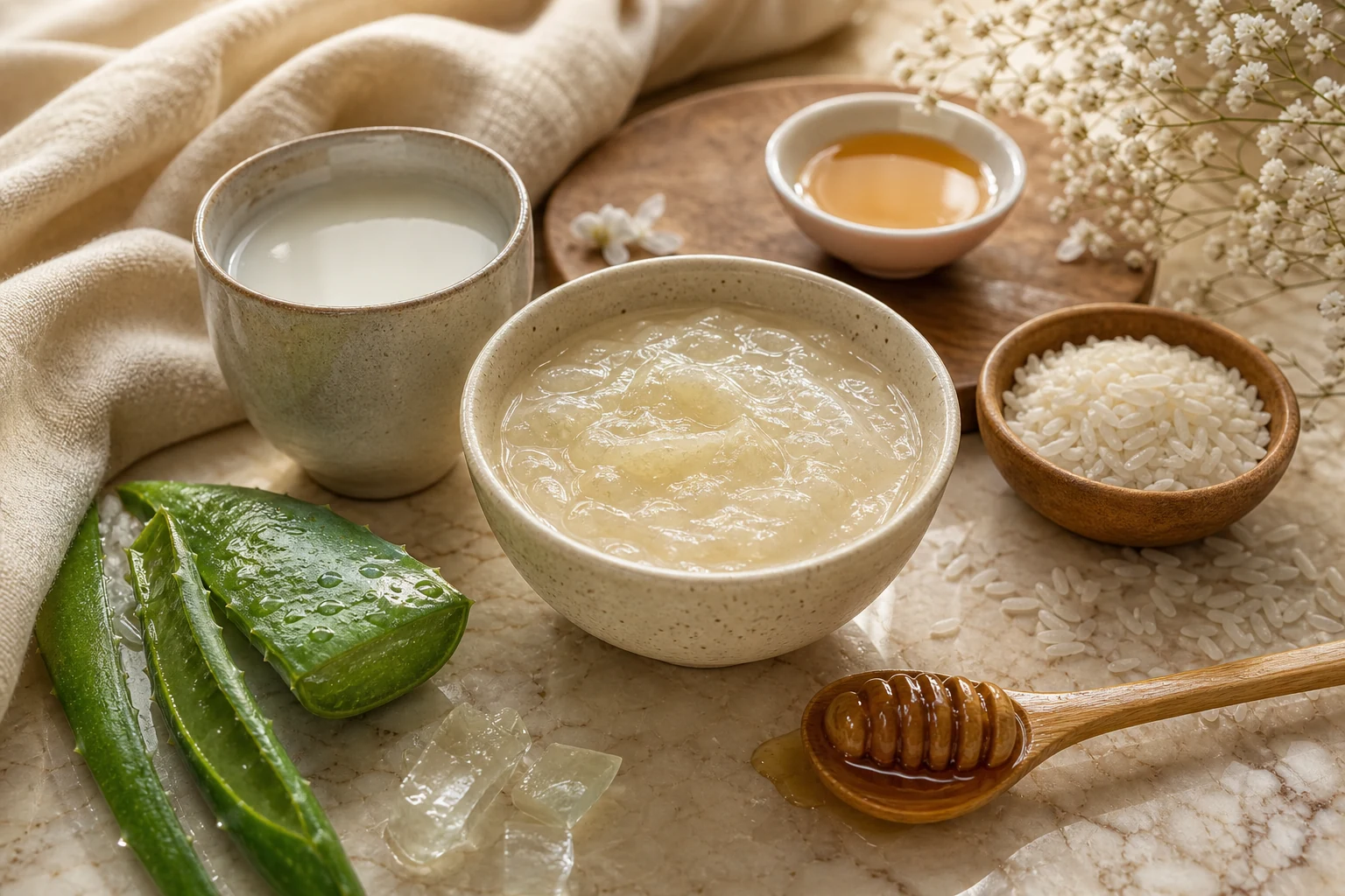 Rice Water Honey Mask
