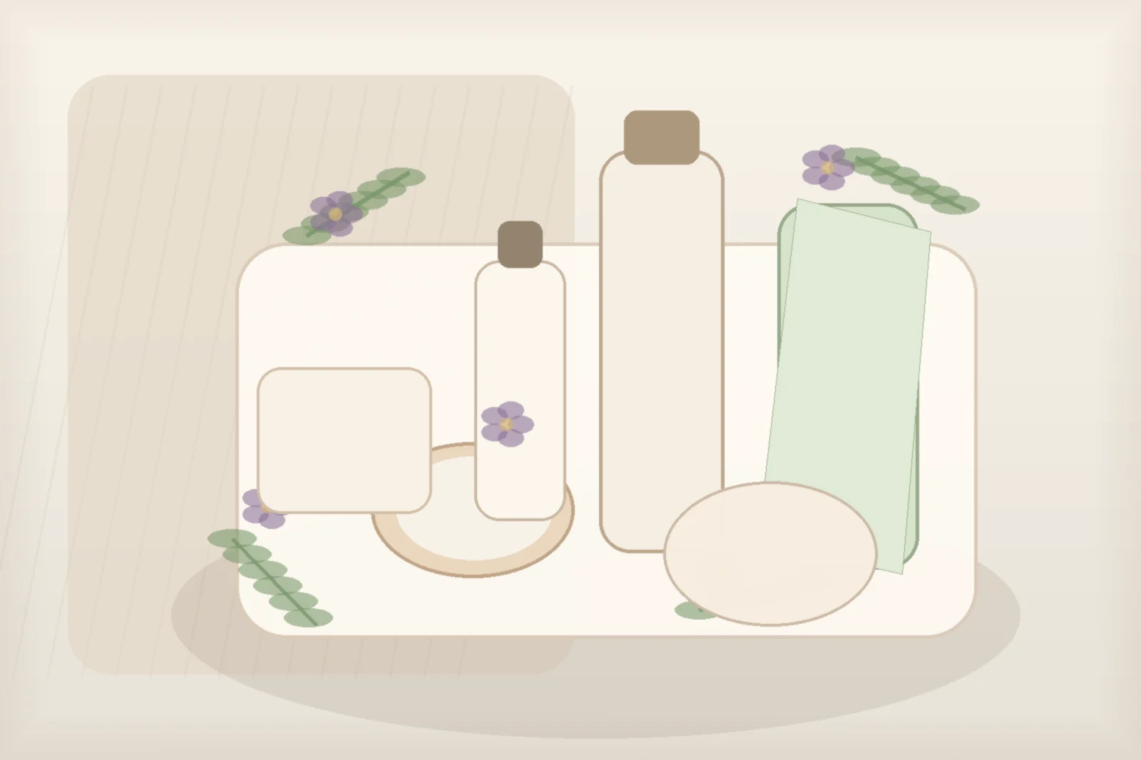 Gentle bakuchiol serum routine with unlabelled cream and mineral sunscreen for sensitive mature skin